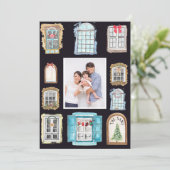 Winter Kerstmis - Windows Familie - Fotokaart Kaart (Staand voorkant)