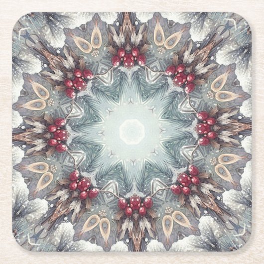 Winter Kerstpapier Onderzetter (Voorkant)