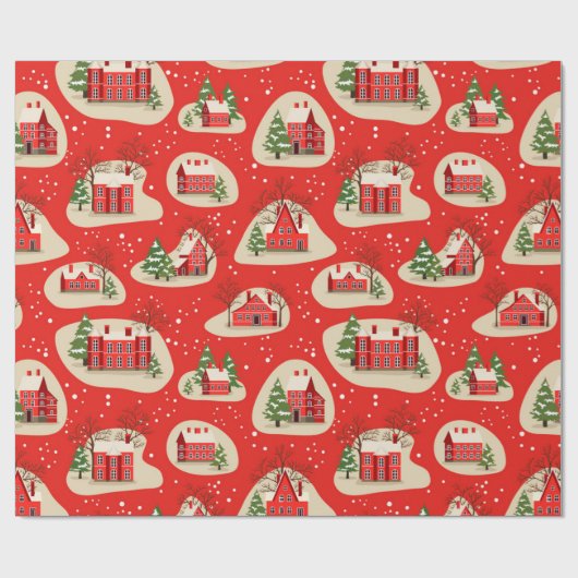 Winter-kerstpatroon Cadeaupapier (Vlak)