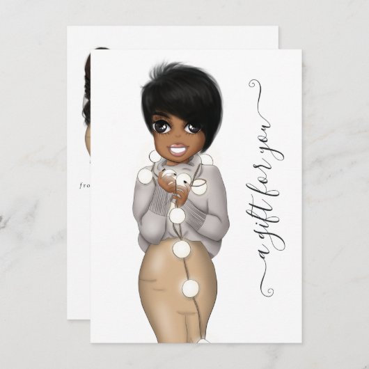 Winter-kerstpoppenkop (Voorkant / Achterkant)