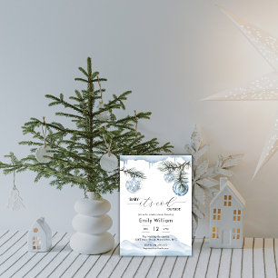 Winter Kerstsneeuwvlok Bal Jongen Baby Shower Kaart