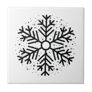 Winter Kerstsneeuwvlok Matching Groep Vakantie Tegeltje