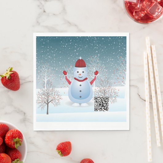 Winter-kerstsnowman-papier Napkin Servet (Insitu)
