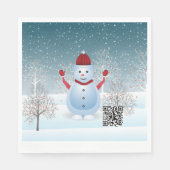 Winter-kerstsnowman-papier Napkin Servet (Voorkant)