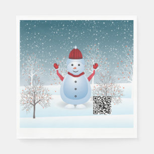 Winter-kerstsnowman-papier Napkin Servet