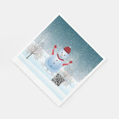 Winter-kerstsnowman-papier Napkin Servet (Hoek)