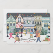 Winter Kerststad Feestdagenkaart (Voorkant)