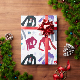 Winter Kersttrui en warme chocolademelk Cadeaupapier