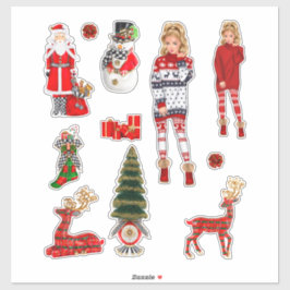 Winter Kersttrui Schattigee Xmas Pyjama Sticker