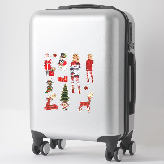 Winter Kersttrui Schattigee Xmas Pyjama Sticker (Koffer)