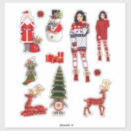 Winter Kersttrui Schattigee Xmas Pyjama Sticker
