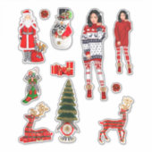 Winter Kersttrui Schattigee Xmas Pyjama Sticker (Voorkant)