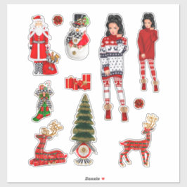 Winter Kersttrui Schattigee Xmas Pyjama Sticker