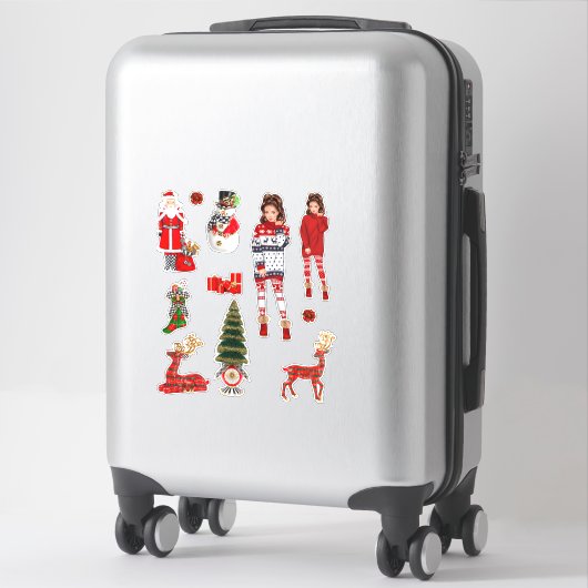 Winter Kersttrui Schattigee Xmas Pyjama Sticker (Koffer)