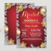 Winter Kerstvakantie bruids douche uitnodiging (Voorkant / Achterkant)