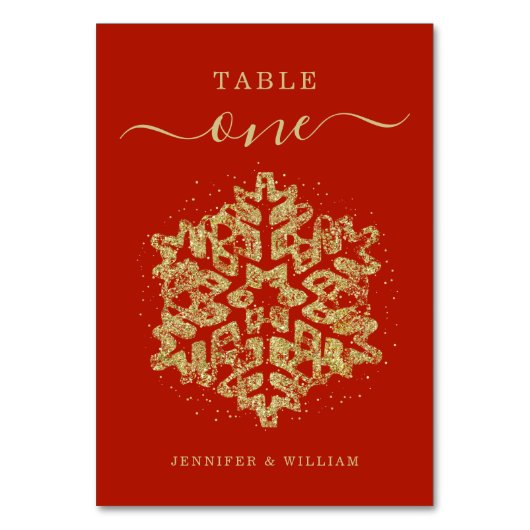 Winter Kerstvakantie bruiloft Gold Red Kaart (Voorkant)
