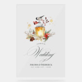 Winter Kerstvakantie bruiloft Welkom Acryl Bord (Voorkant)