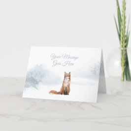Winter Kerstvakantie Elegante Vos Feestdagen Kaart