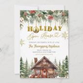 Winter Kerstvakantie Open Huis Feest Kaart (Voorkant)