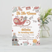 Winter Kerstvakantie Retro Groovy Verjaardag Kaart (Staand voorkant)