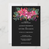 Winter Kerstvakantie Watercolor Poinsettia  Kaart (Voorkant)