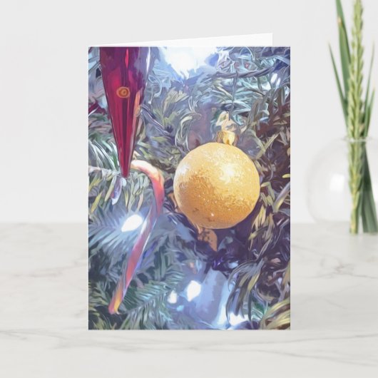 Winter Kerstversiering Feestdagen Kaart (Voorkant)