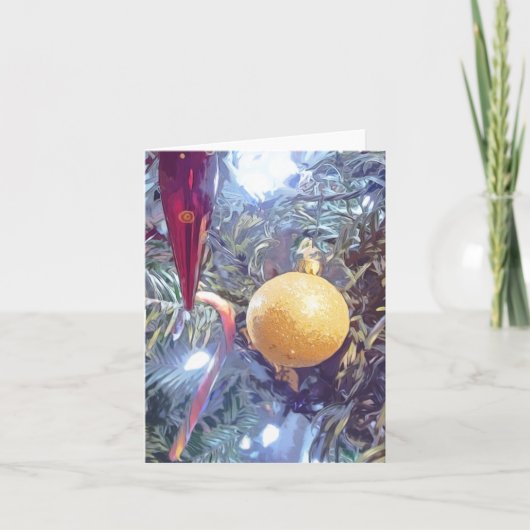 Winter Kerstversiering Feestdagen Kaart (Voorkant)