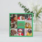 Winter Kerstvibes Familie Foto collage Kaart (Staand voorkant)