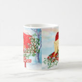 Winter Kerstvogels en een rode postbus Koffiemok (Center)