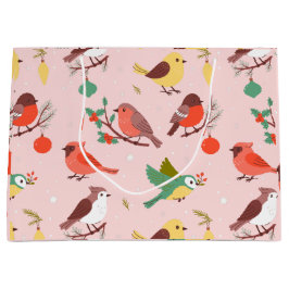 Winter Kerstvogels Groot Cadeauzakje