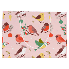 Winter Kerstvogels Groot Cadeauzakje