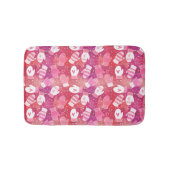 Winter Kerstwanten Patroon in Roze Badmat (Voorkant)