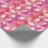 Winter Kerstwanten Patroon in Roze Cadeaupapier (Hoek)