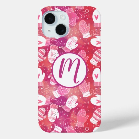 Winter Kerstwanten Patroon in Roze Case-Mate iPhone Case (Achterkant)
