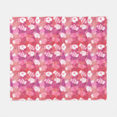 Winter Kerstwanten Patroon in Roze Fleece Deken (Voorkant (Horizontaal))