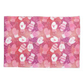 Winter Kerstwanten Patroon in Roze Kussensloop (Achterkant)