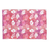 Winter Kerstwanten Patroon in Roze Kussensloop (Voorkant)