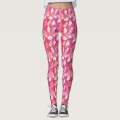 Winter Kerstwanten Patroon in Roze Leggings (Voorkant)