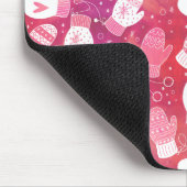 Winter Kerstwanten Patroon in Roze Muismat (Hoek)