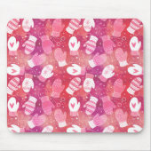 Winter Kerstwanten Patroon in Roze Muismat (Voorkant)