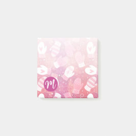 Winter Kerstwanten Patroon in Roze Post-it® Notes