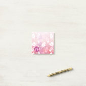 Winter Kerstwanten Patroon in Roze Post-it® Notes (Op bureau)