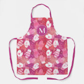 Winter Kerstwanten Patroon in Roze Schort (Voorkant)