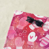 Winter Kerstwanten Patroon in Roze Strandlaken (In situ)