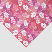 Winter Kerstwanten Patroon in Roze Tissuepapier (Detail)