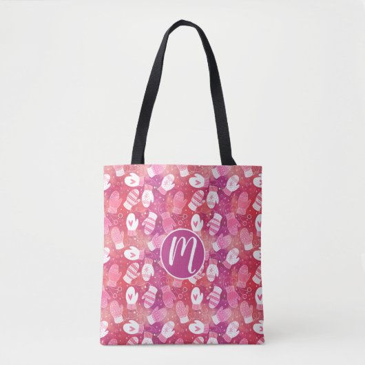 Winter Kerstwanten Patroon in Roze Tote Bag (Voorkant)