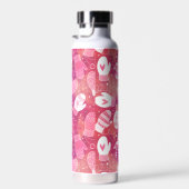 Winter Kerstwanten Patroon in Roze Waterfles (Rechts)