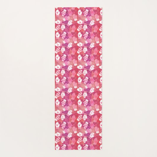 Winter Kerstwanten Patroon in Roze Yogamat (Achterkant)