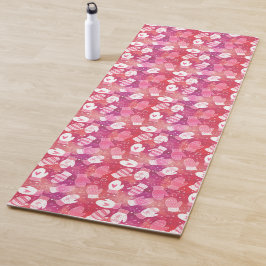 Winter Kerstwanten Patroon in Roze Yogamat