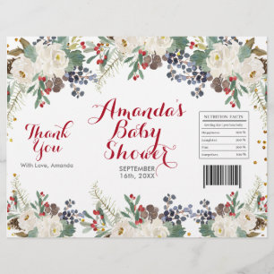 Winter Kerstwitte Floral Chip Bag Wrapper Flyer